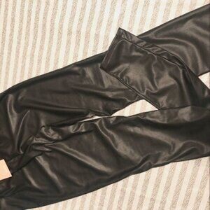 Small black leather pants